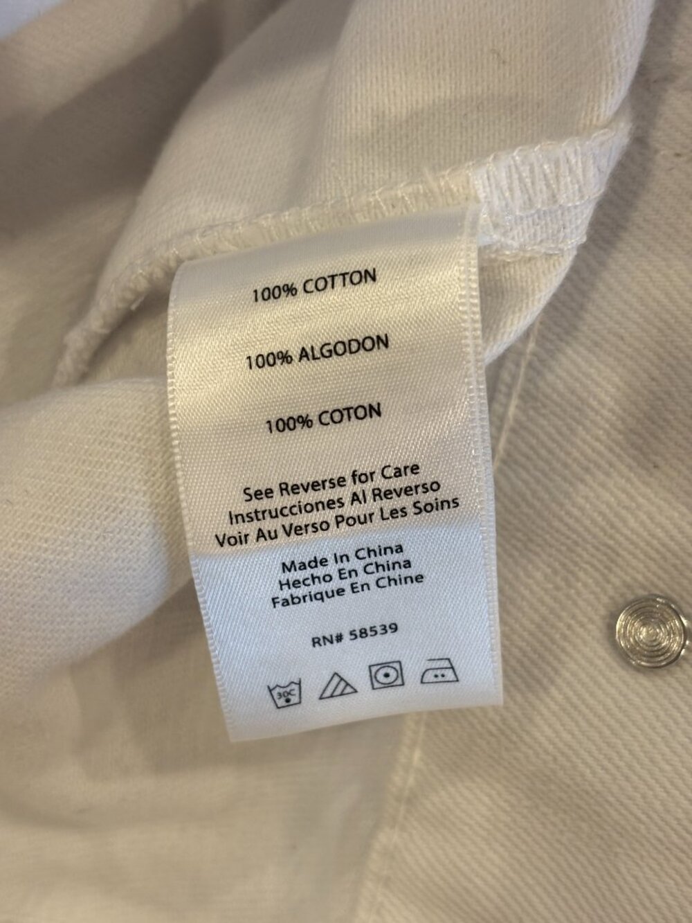 NWT Blank NYC Sometimes Social White Denim Jacket Size Small - Picture 5 of 6